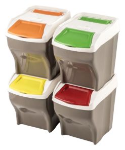 PATTUMIERA RACCOLTA DIFFERENZIATA SET 'POKER PLUS' 27 lt. cm 30 x 40 x 37,5 h